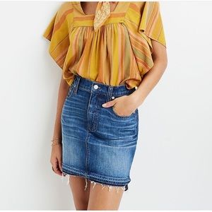 Madewell skirt Raw  Hem Mini Denim BOHO FESTIVAL WESTERN G7100 Sz 24 Waist